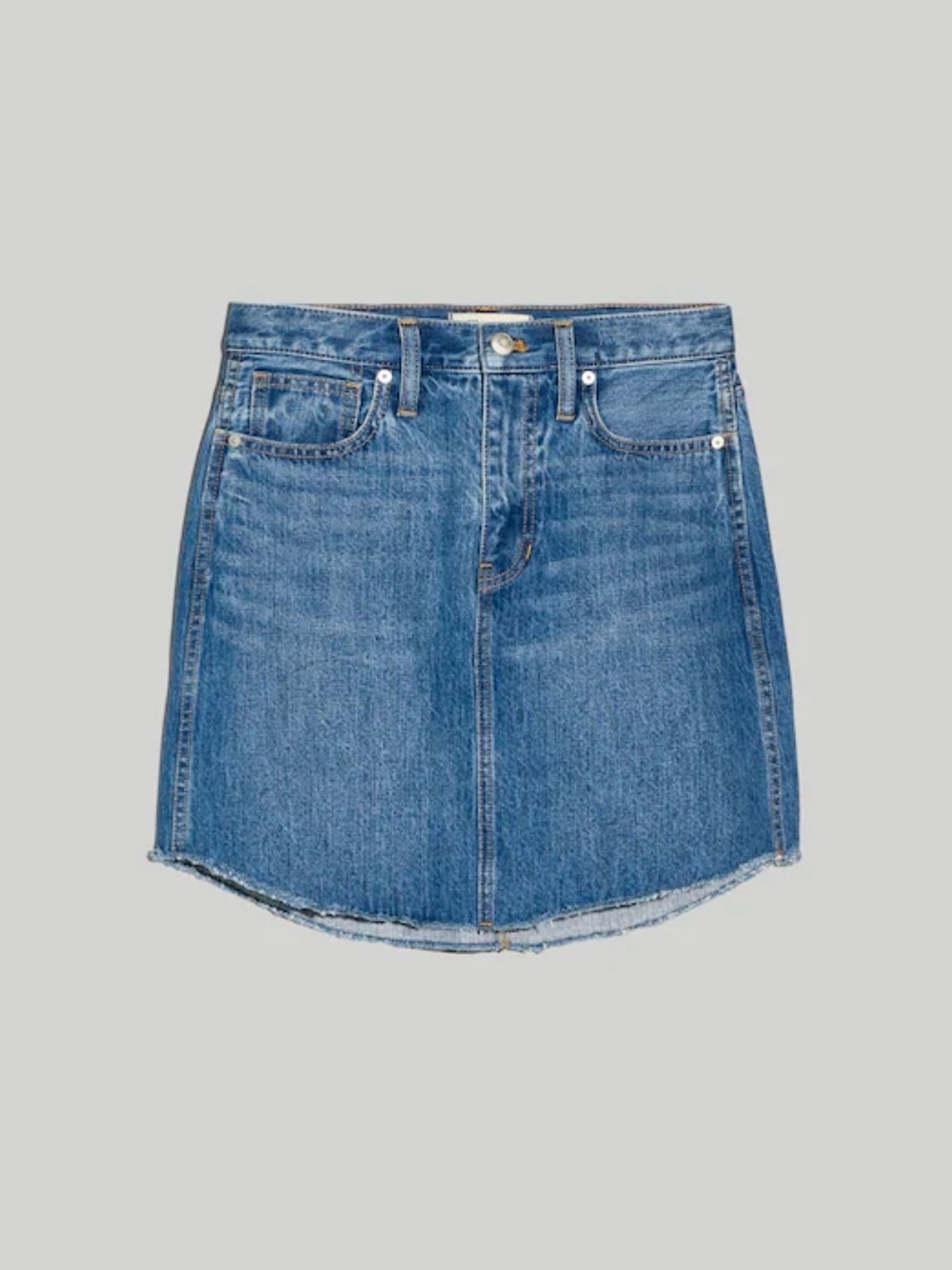 Madewell Denim Dolphin-Hem Mini Skirt in Harwell Wash NWT Size 33
